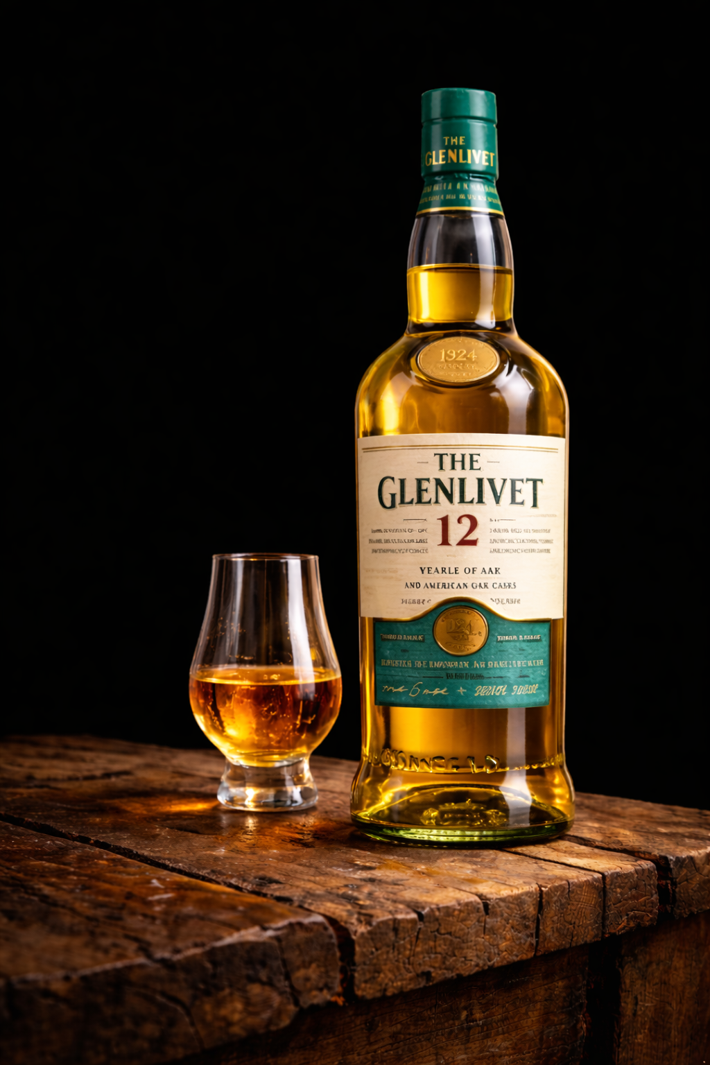 glenlivit 12 year review bottle and glass